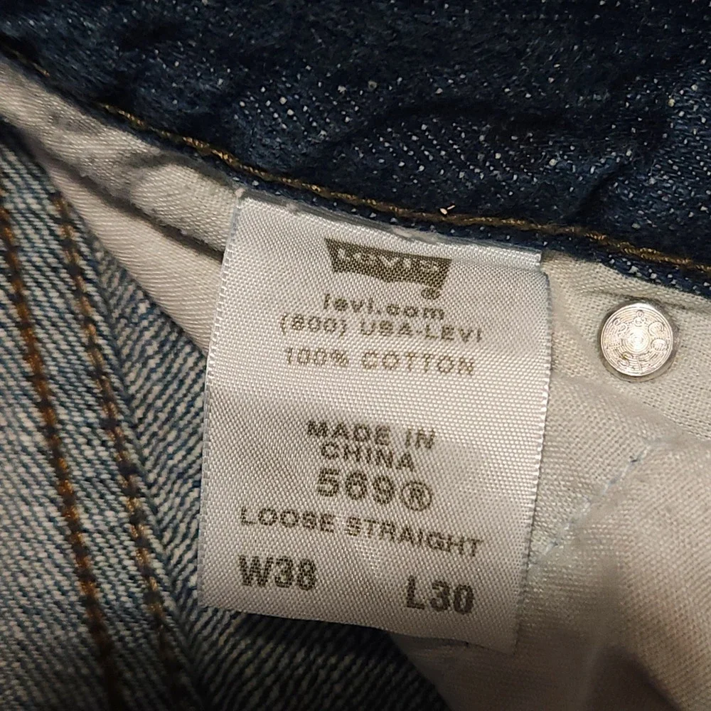 Levi's 569 Men's Jeans 38x30 Actual 37x29 Loose Straight Blue 100% Cotton